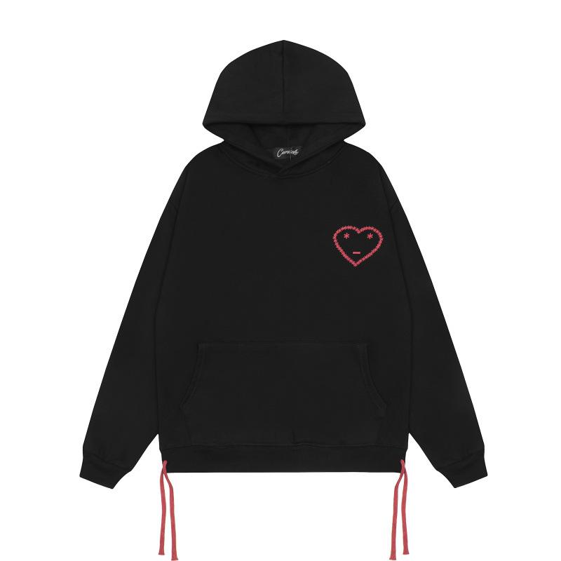 Mikina s kapucí a tepláky s potiskem Love, fleecové, hip hopová streetová móda, bavlněný fleece, ležérní outfit