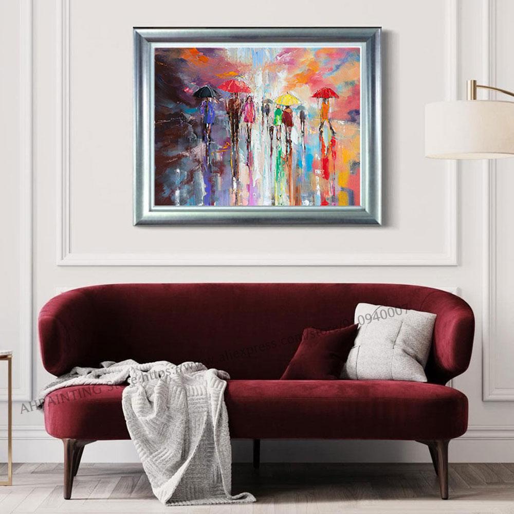 

Романтическая прогулка по Лондону, картина маслом на холсте, печать, фотографии, день дождя, настенное украшение, постер для гостиной, домашний декор