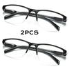 2PCS Square Reading Glasses Ultralight Half Frame Presbyopic Eyeglasses Men Women  0.75 1 1.25 1.5 1.75 2 2.25 2.5 2.75 3.0