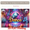 2D Flat,Let's Dance Disco Ball Music Notes Neon Party Tapestry Retro 80s Wall Art Living Room Decor Celebration Background Print