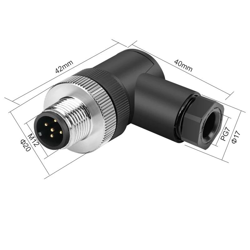 Waterproof 4 Pin 5pin 8pin M12 Power Aviation Connector Screw Threaded Panel Mount Male Plug Female Socket LED Lighting IP67