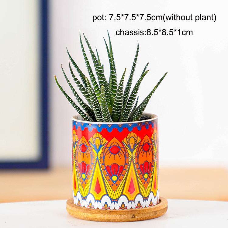 China Manufacturer Multi Color Cylinder Succulent Plant Pot Flower Pot Ceramic for Smart Home Decor