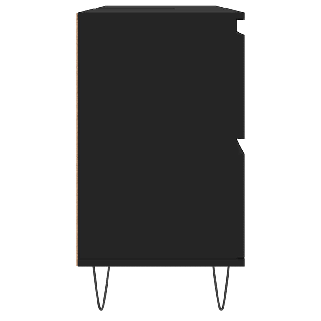 Bathroom Cabinet Black 80x33x60 Cm Particleboard