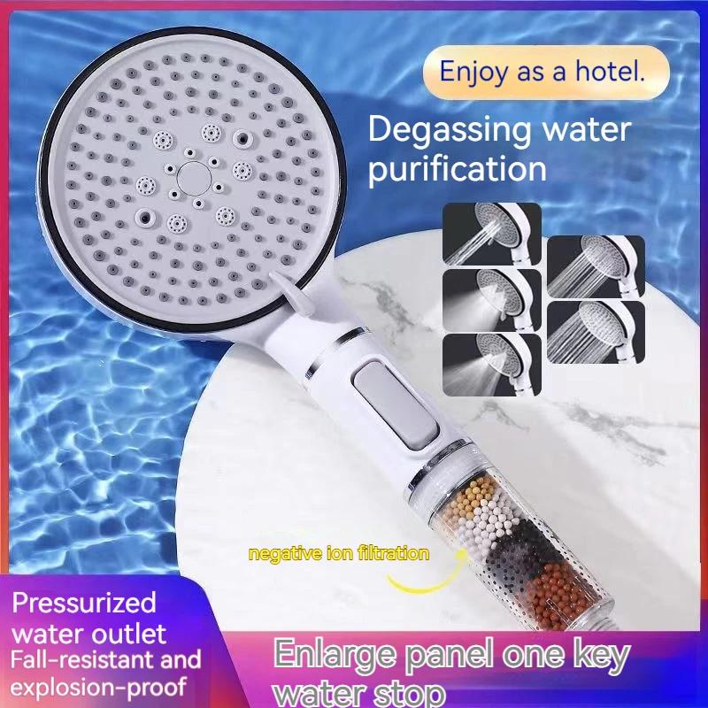 Calcium Sulfite Filter Shower Head - 5-Speed High-Pressure Multi-Function Purifier (Top Mount for Bathroom)