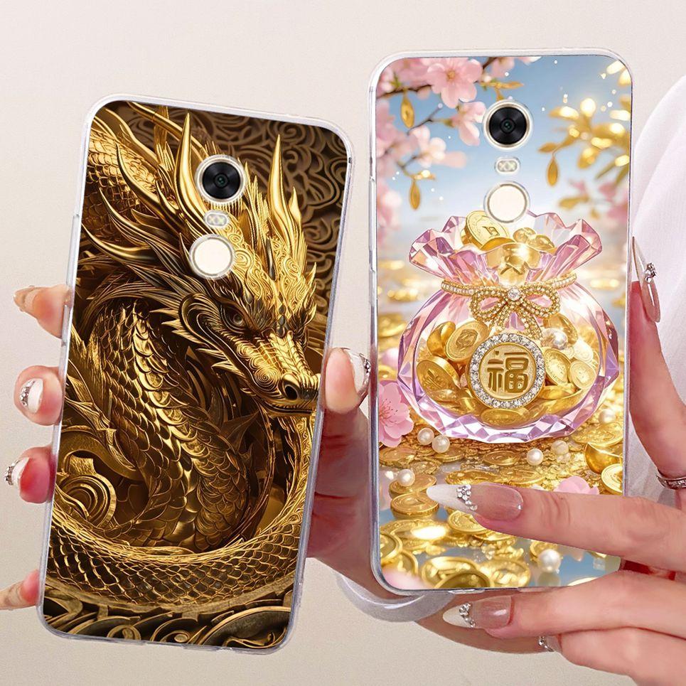 For Xiaomi Redmi 5 Plus 5Plus Redmi5 Phone Case Chinese Dragon Cute Cat Cartoon Pattern Casing Soft Clear Silicone Back Cover