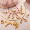 18k Gold-Plated European & American Ocean Series Sea Fish Charms for DIY Necklaces & Bracelets