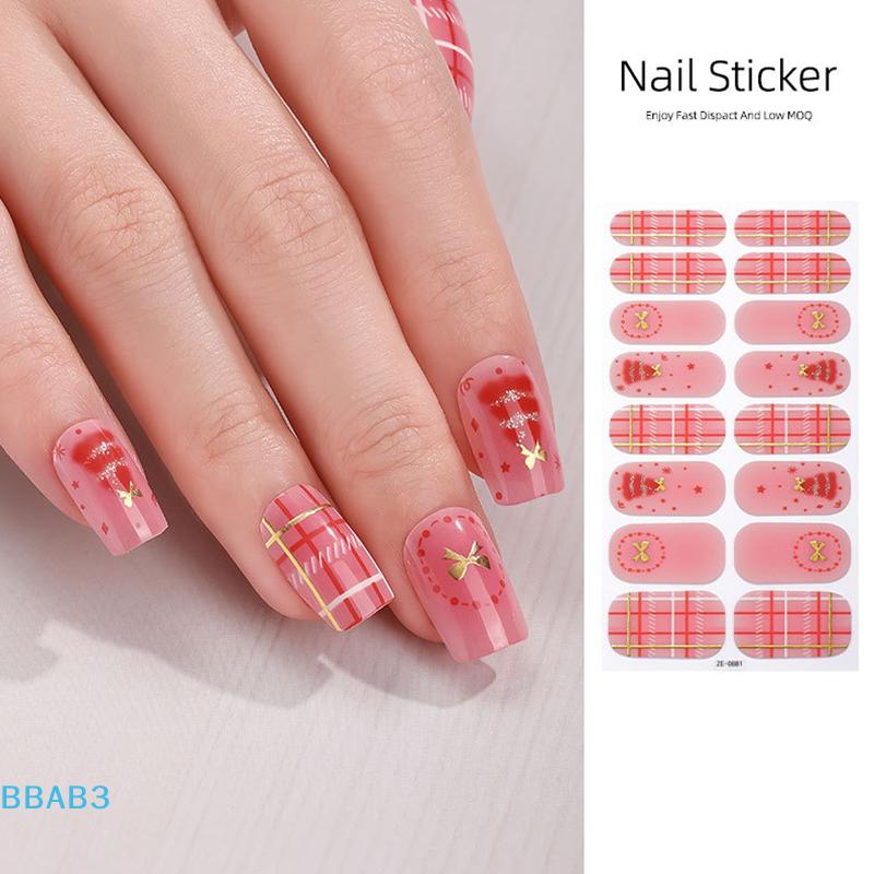 Christmas Series Full Cover Nail Stickers Snowflake Nail Decal Women Self Adhesive Manicure Designer Nail Art Sticker Decoration