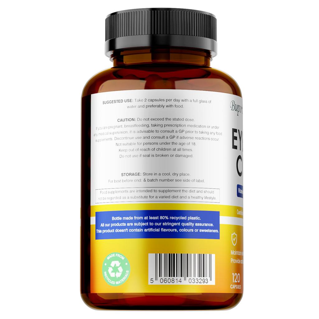 Rich In Vitamin A, Lutein, Zeaxanthin Capsules, Supports Eye Health, Antioxidant Properties, Suitable for Adults.