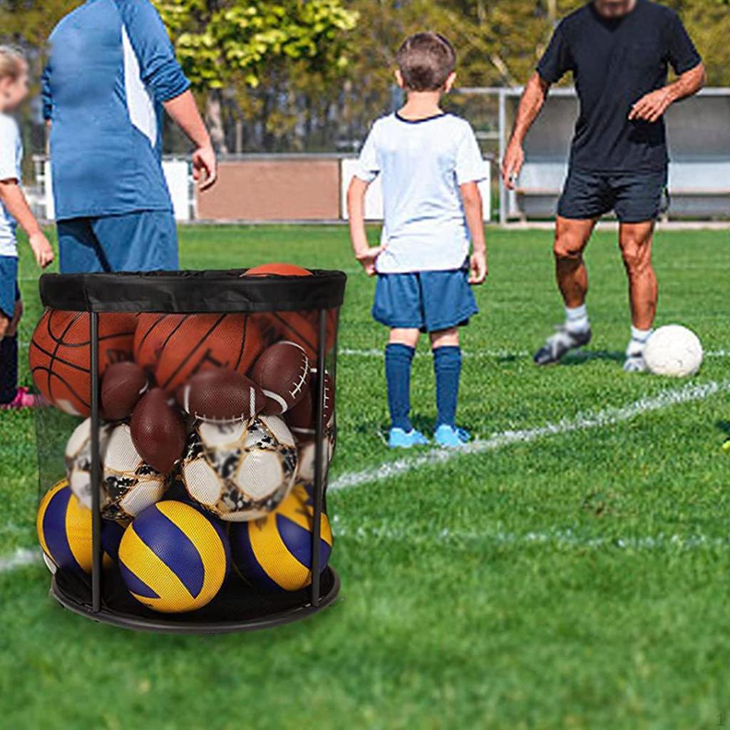 Sport Equipments Organizer Ball Holder Heavy Duty Bin Mesh Basketball Bag Storage for