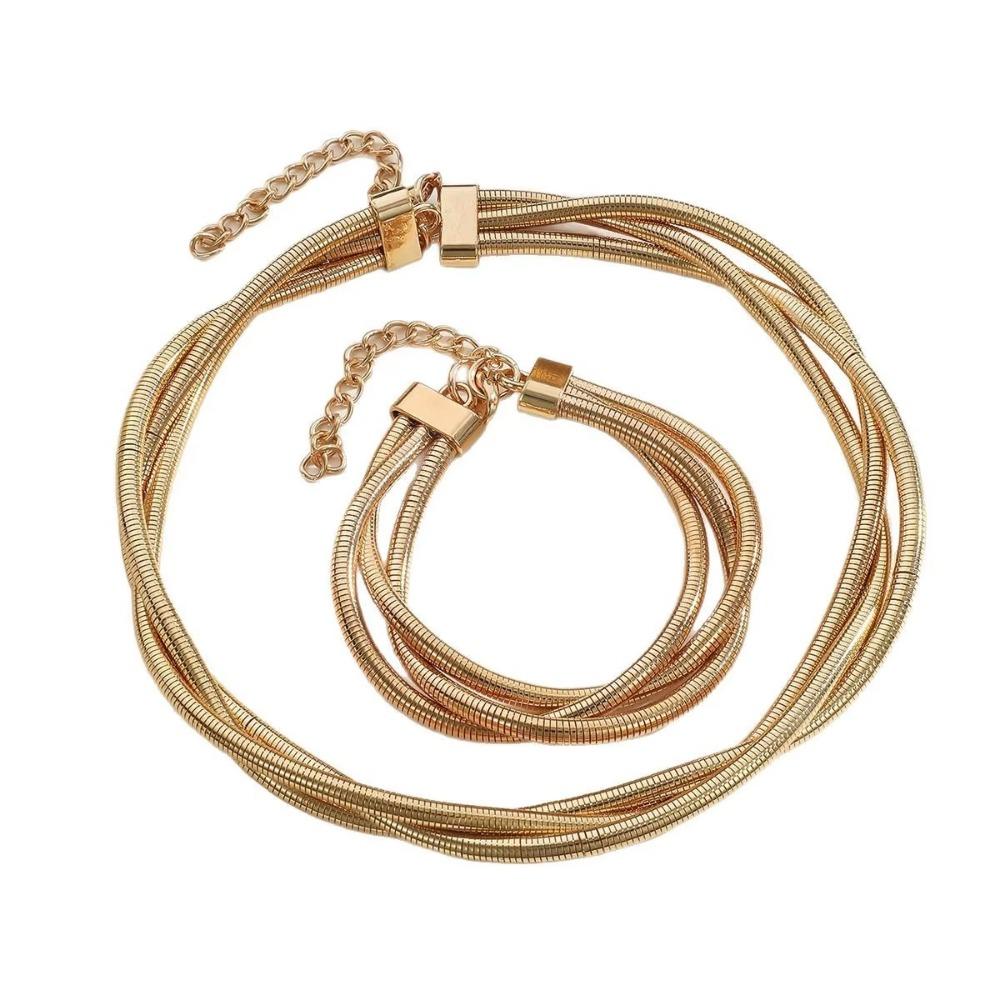 Collier superposé Hip Hop Collier punk créatif en métal Collier ras-du-cou torsadé Accessoire de bijoux