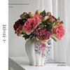 High-Quality Burnt Edge Silk Peony - Artificial Flower for Home Decor & Photography