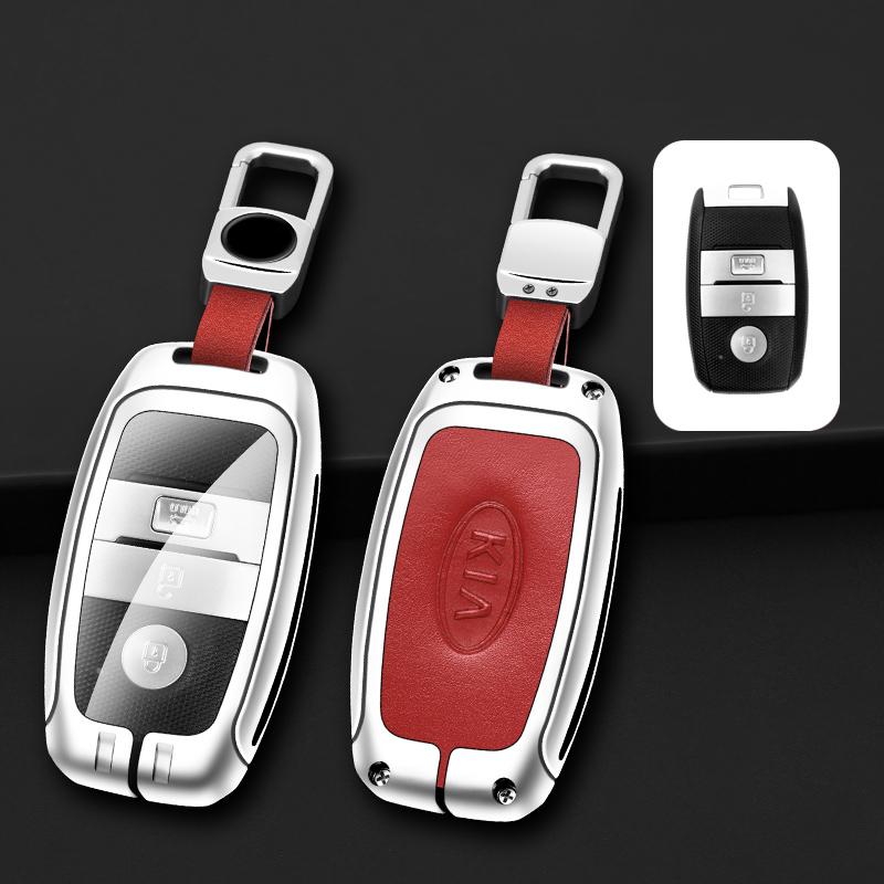 AEH1 Zinc Alloy Leather Car Key Case Cover Shell Holder For Kia RIO 3 4 Optima Xceed Ceed Sorento 2011 Forte Niro 2023 Accessories