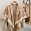 122*128cm Oversized  Imitation Cashmere Wrap with Tassels, Floral Travel Blanket Cape Pashmina Shawl for Women, Versatile scarf