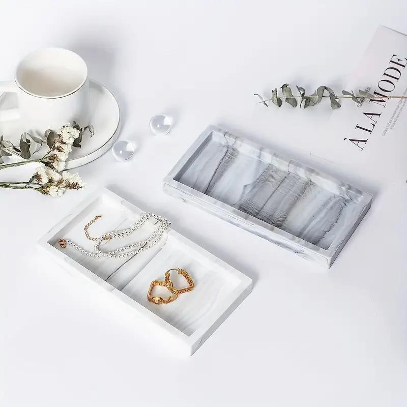 Ein rechteckiges Silikon-Aromatherapie-Tablett für das Badezimmer, nicht poröse Waschtischplatte, Marmor-Waschbecken-Tischplatten-Aufbewahrung