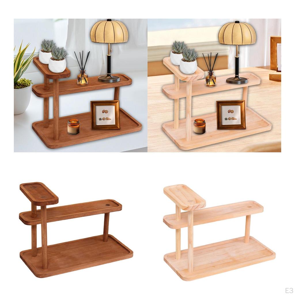 3 Tier Wooden Spice Rack And Makeup Holder for Various