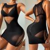 New Sexy Fishnet Long Dress Bobysuit Women Erotic Lingerie Dress Porno Babydolls Underwear Teddy Bodystockings Costumes For Sex