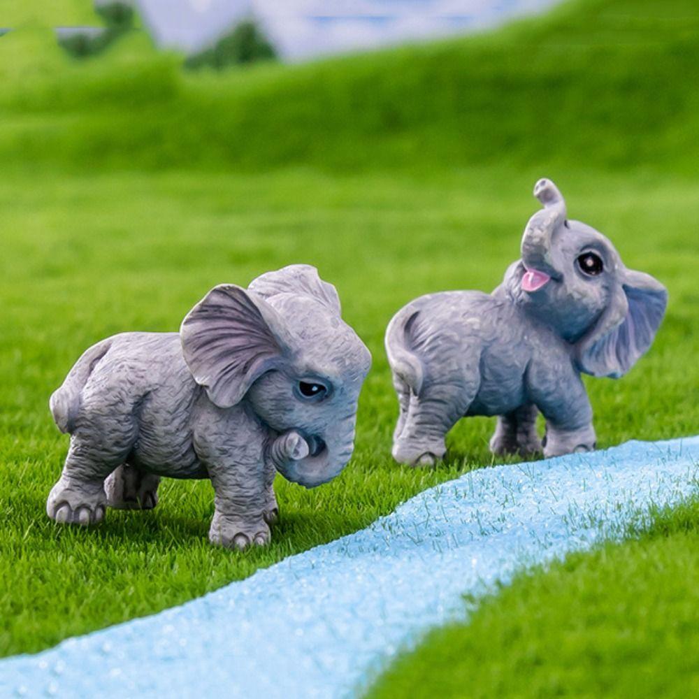 Toy Multicolor Mini Elephant Figurines Cartoon Resin Miniature Elephant Home Decorations DIY Accessories Desktop Knickknacks