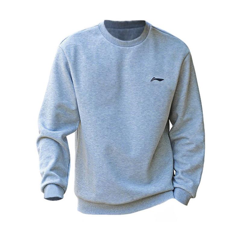 Li Ning Sweatshirts Men s Heather Gray Crew Neck Moderate AWDGE41-2 L