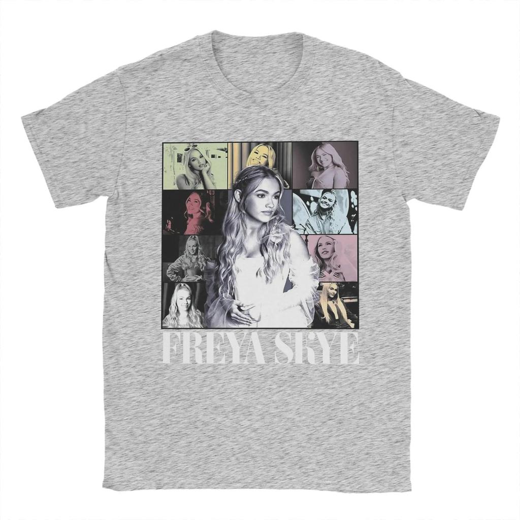Freya Skye Víceportrétové Vintage Tričko, Unisex Streetwear Tričko pro Hudební Fanoušky, Ležérní Krátkorukávový Top ze 100% Bavlny