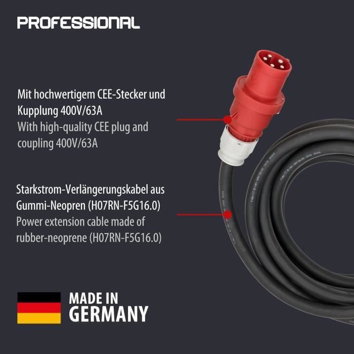 Rallonge CEE - Brennenstuhl - 10m - IP44 - H07RN-F 5G16,0 - 63A 400V