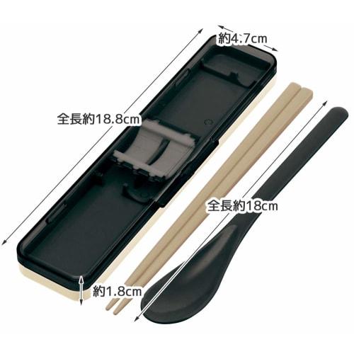 Skater Chopstick Spoon Combination Set 18cm Antibacterial Treated Lunch Box for Adults Comes with Silicone Cushion and Doesn't Make a Sound Made In Ja