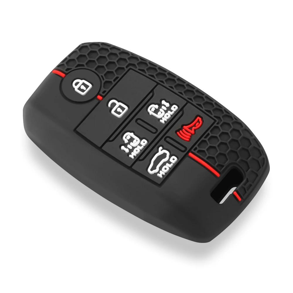 New 6 Buttons Silicone Car Remote Card Key Case Cover Shell Fob for Kia Sedona/Grand/Carnival/Sorento L580 Accessories Box