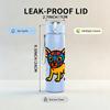 1PC Color Chihuahua Dog Cartoon Bust 750ml Color Plastic Water Bottle Leakproof Flip Straw Lid For Sports Office Home Use