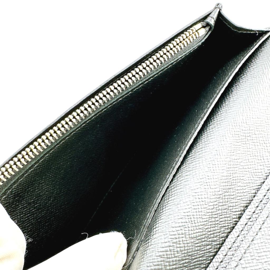 LOUIS VUITTON Longwallet Epi leather portefeuille brazza M60622 purse Noir Black Used