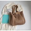 Versatile Solid Color Straw Beach Bag – Large Capacity Vacation Handbag