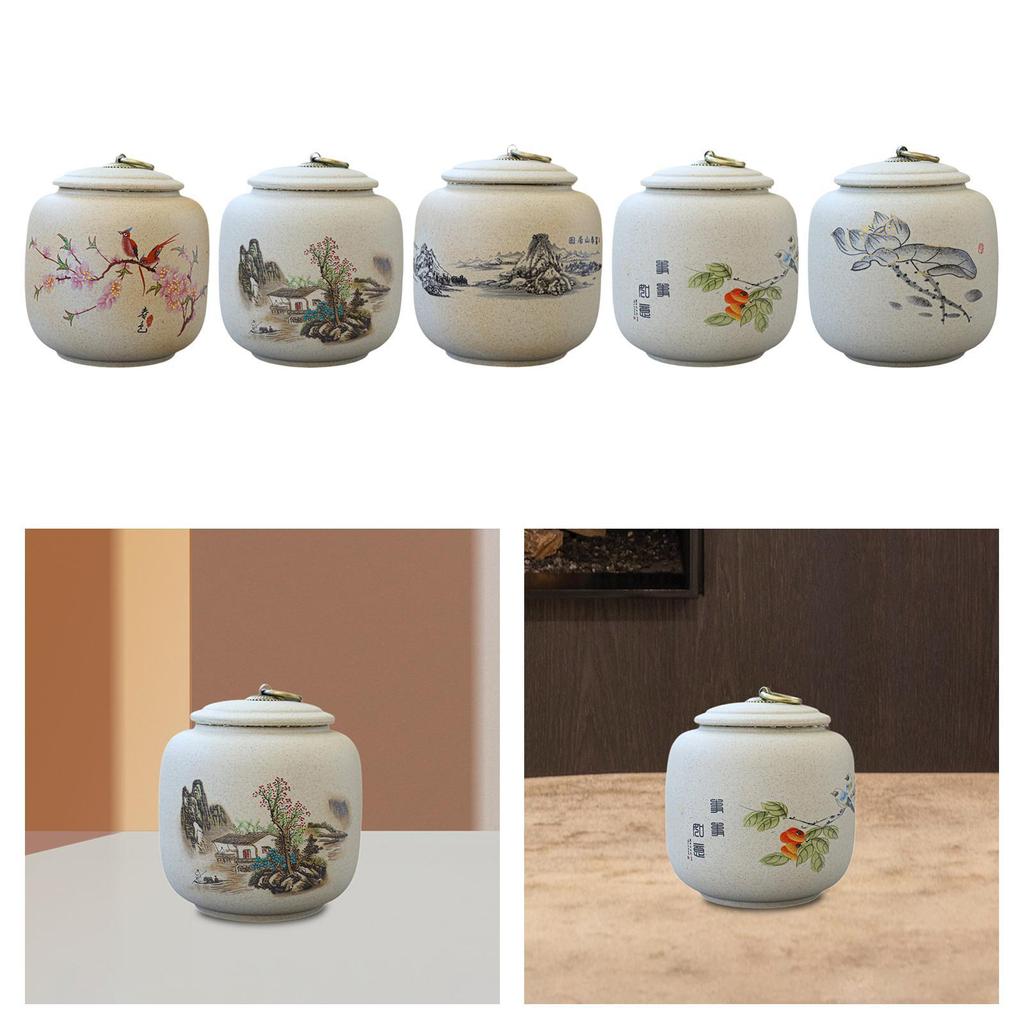 Ceramic Tea Container 800ml Porcelain Tea Canister Traditional Loose Tea Tin