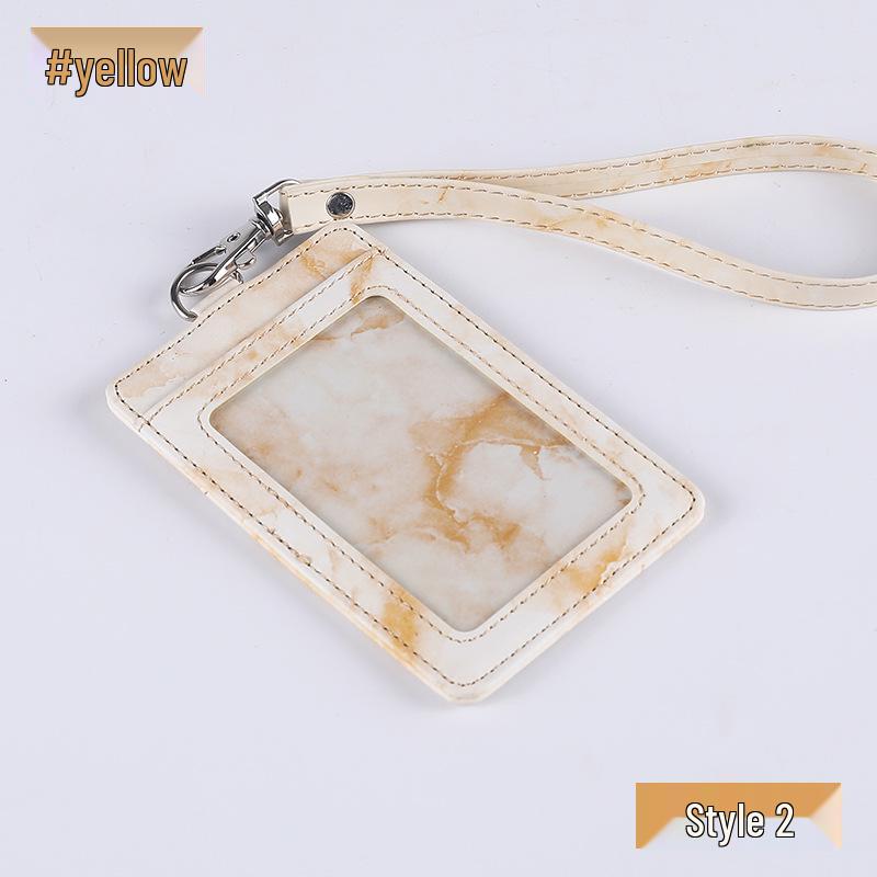 Jinbei Leather ID Card Badge Holder with Lanyard