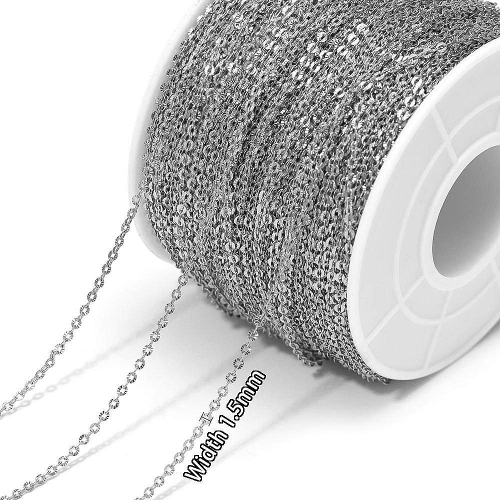 

2Meters Stainless Steel PVD Gold Textrued Cable Chain for DIY Girls Necklace Women Bracelet Jewelry Earrings Making Supplies