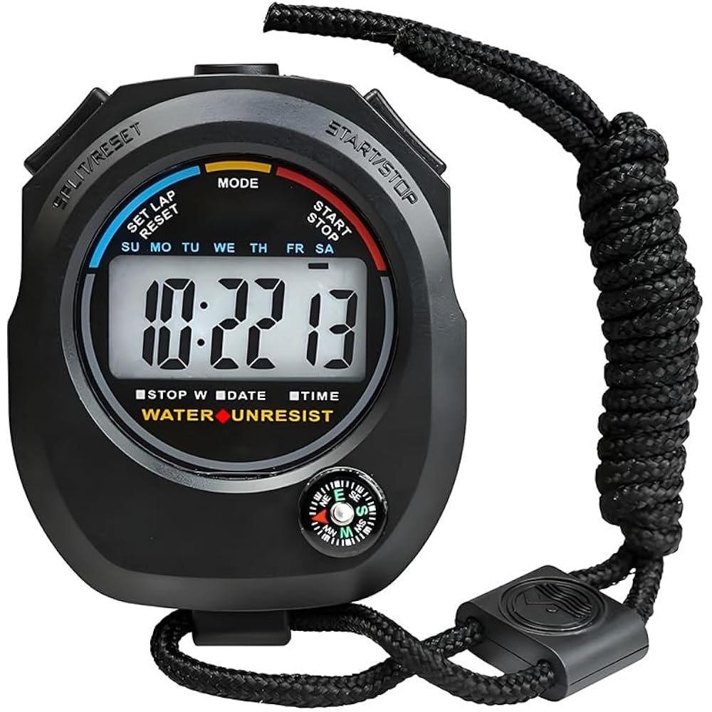 FUGSHIYI Stopwatch Sports Digital Stopwatch, 0.01 Second Measurement Watch Timer, High Accuracy T...