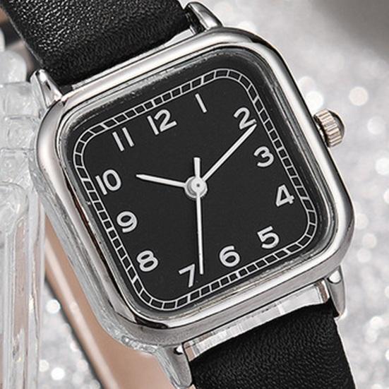 נשים שעון קוורץ חוגה מרובעת רצועת עור מלאכותית מדוייקת אבזם סיכה מתכווננת סטודנטים בנות שעוני יד תכשיטי אופנה מתנת יום הולדת