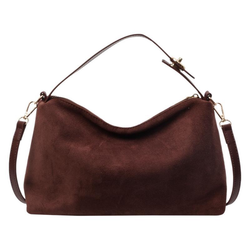 Versatile Suede Pillow Bag - Autumn/Winter 2025 Large Capacity Women's Tote & Crossbody Handbag