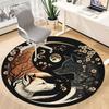 1pc Wolf Moon Office Round Area Rug, Indoor Mat Suitable For Office, Under Office Chairs Bedroom Living Room Home Decor, Room Deco