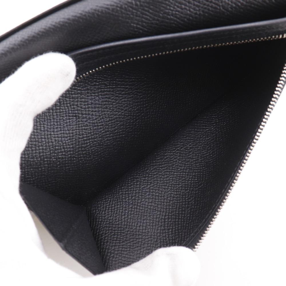 HERMES Beansufla Purse black Epsom unisex Used