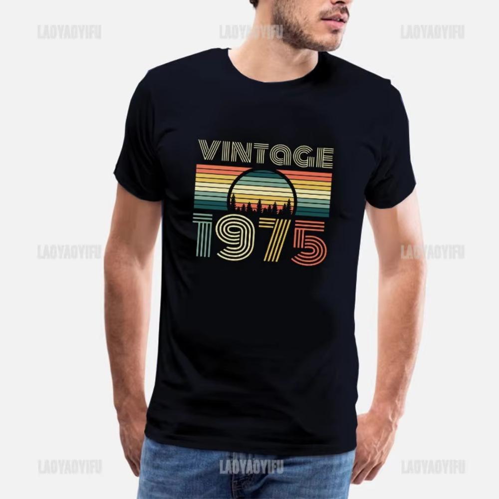 Vintage 1975 Limited Edition Men T Shirts Retro Classic Art Print Tees Short Sleeve O Neck Harajuku Streetwear Birthday Gifts