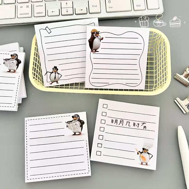 

Office School Supplies Penguin Notebook Paper Cartoon Tearable Sticky Student Creative Thickened Notes Kawai Office Accessories