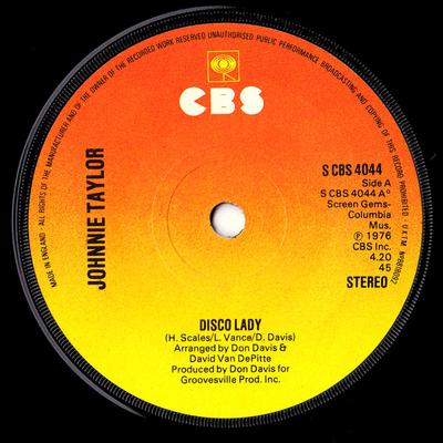 7inch Record JOHNNIE TAYLOR - Disco Lady SCBS4044 CBS 1976 UK Soul/Funk Used