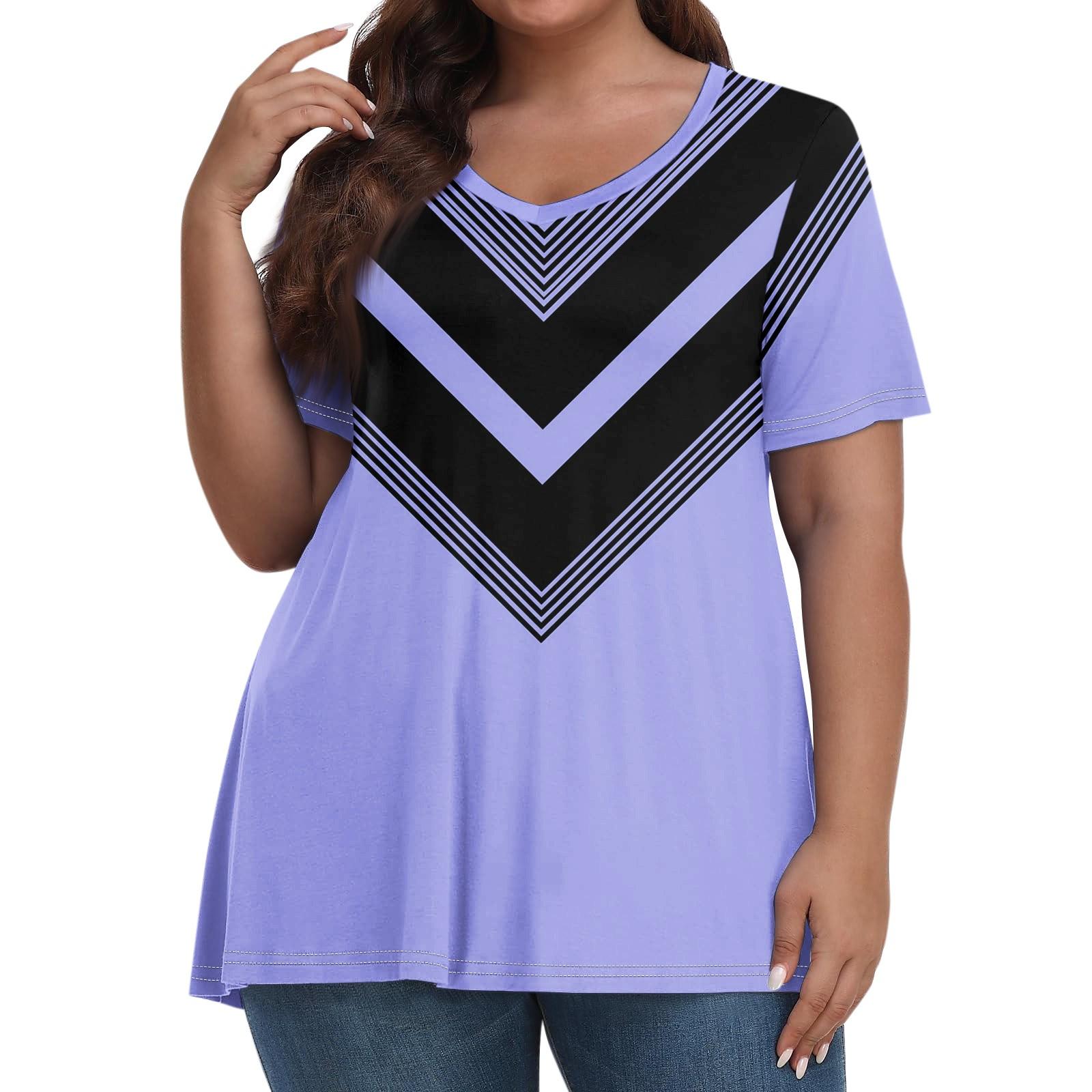 

Женские топы больших размеров, короткие рубашки, повседневная одежда с V-образным вырезом, топы с 3D-принтами, футболки 7XL