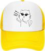 Lustige Katze Hey Mittelfinger Trucker Cap Verstellbare Netz-Baseballkappe Lässig Outdoor