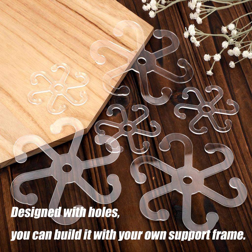 6pcs Plant Stem Support Stem Holder with Holes Acrylic Plant Trellis Stakes Plant Stabilizer Leaf Holder and Climbing Rack