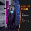 JOYFY 72" Halloween Witch with Crystal Animated Standing Ghost with Motion and Light for Indoor Haunted House Party Yard