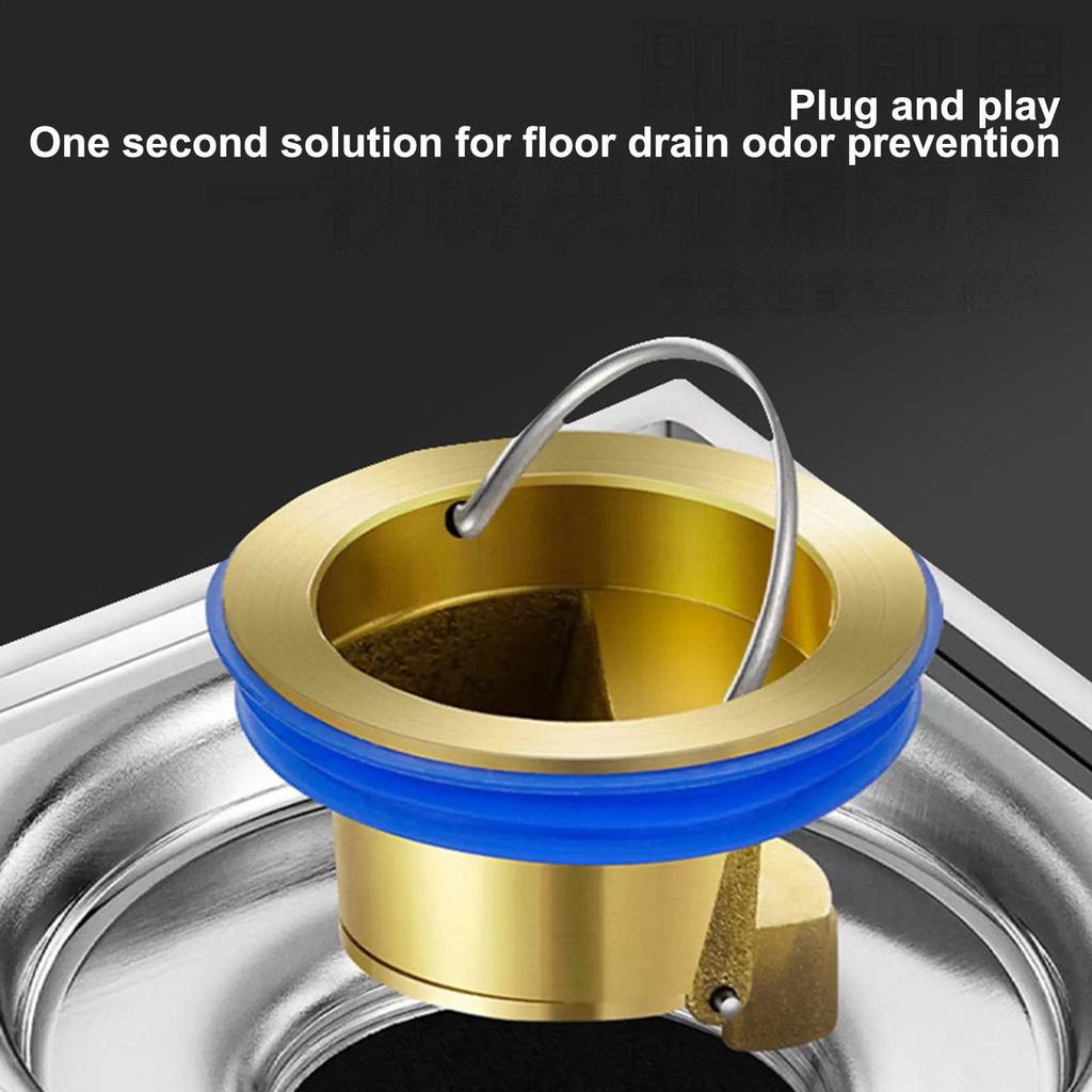 Shower Drain Plug Toilet Anti-Backflow Odor Filter Copper Anti Odor Water Drainers Smell Strainer Anti-Clogging Bathroom