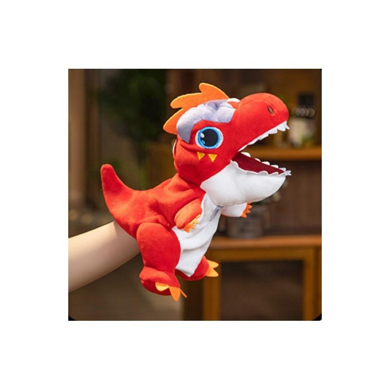 

Adorable Plush Tyrannosaurus Rex Hand Puppet Soft Toy For Kids In Green And Red червоний