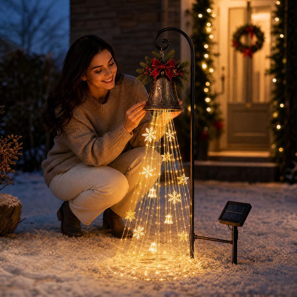 Christmas Bell Garden Light Outdoor Hanging Decorative Light for Yard Patio