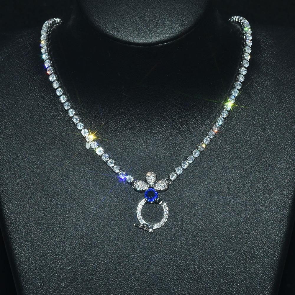 18k Gold Plated Simulated Zircon Necklace Universal Pendant Link for Women Jewelry