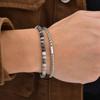 Vnox 2pcs/Set Adjustable Natural Stone Beads Bracelet for Men, Stainless Steel Chain Bracelets and Beads Bracelet Jewelry Set