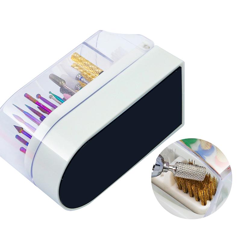 30-Hole Nail Art Grinding Head Storage Box Drill Bit Storage Finishing Box Manicure Tools